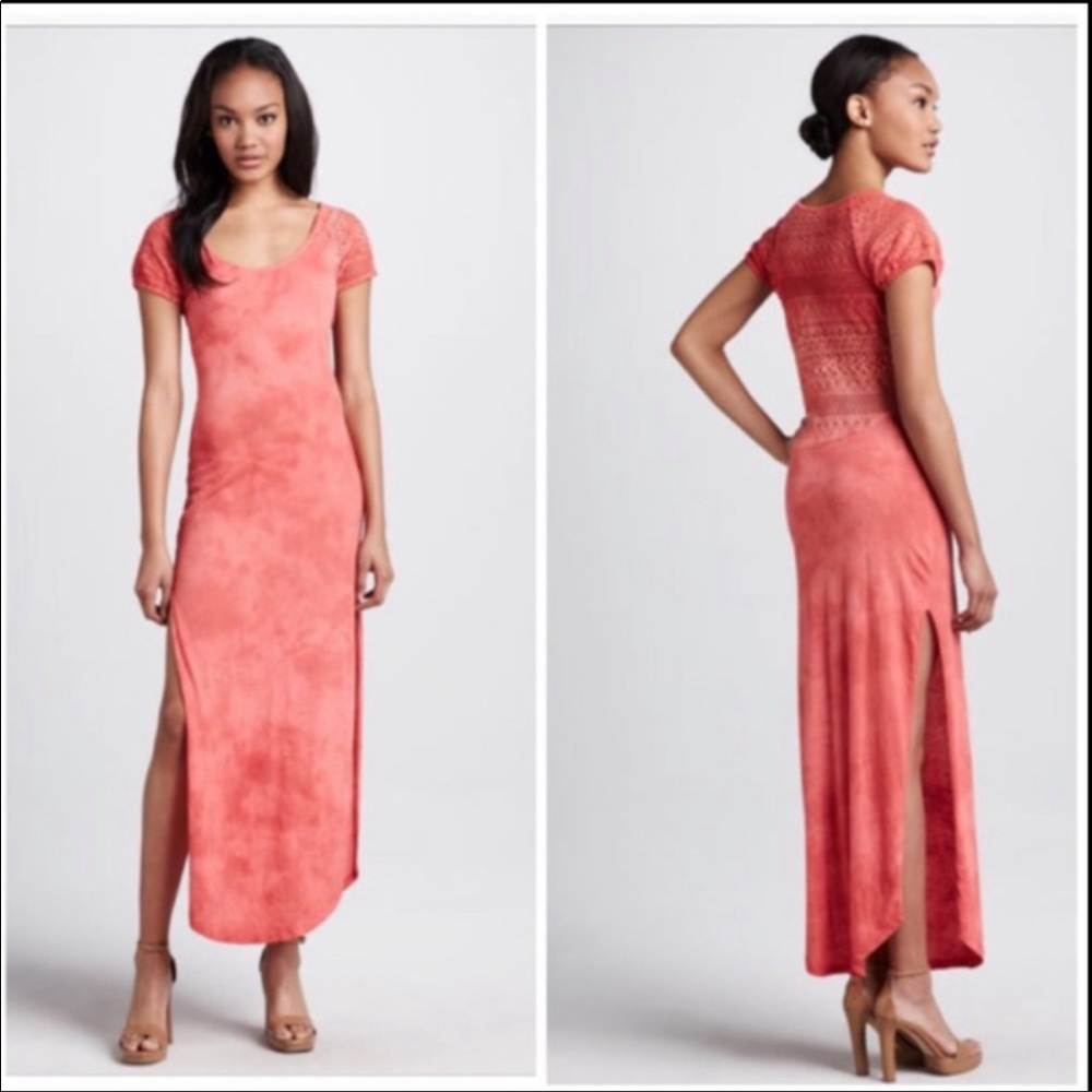 Free People Lace Back Maxi Dress Strawberry